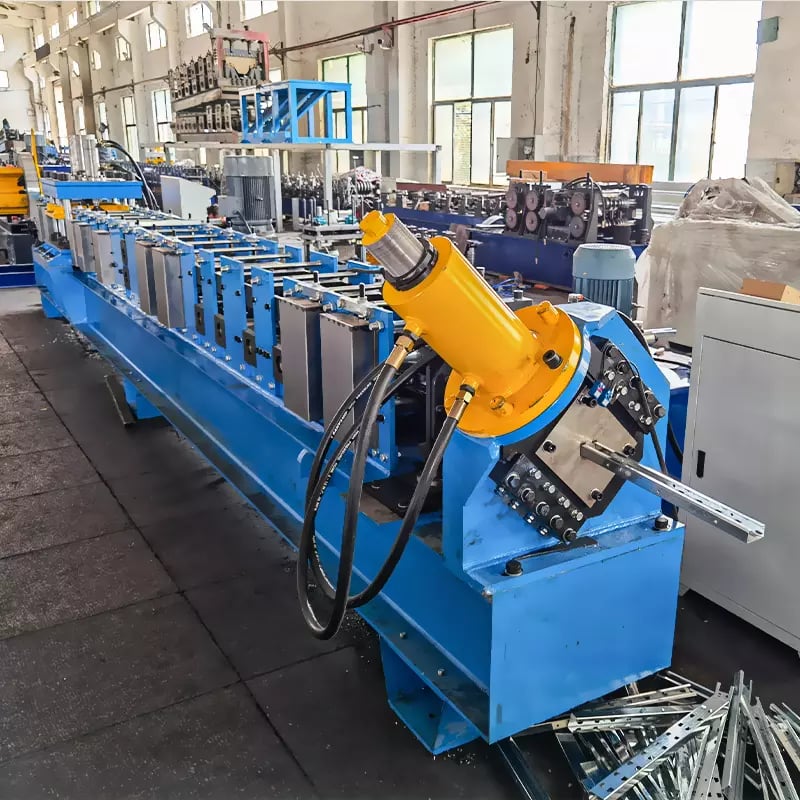 C Section Bracing Omega Storage Rack Upright Post Roll Forming Machine - Image 2
