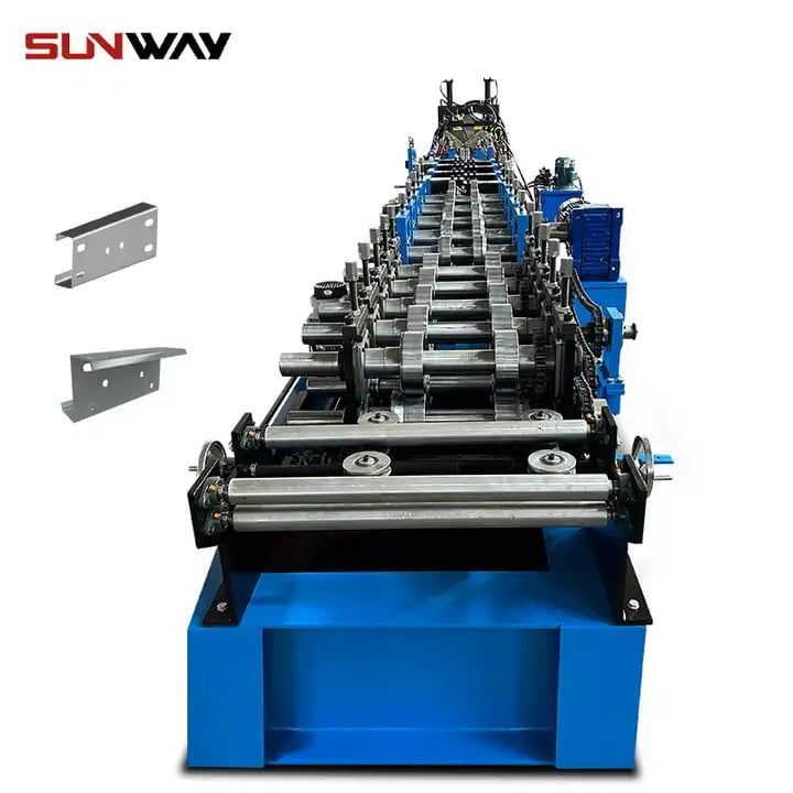 Semi Auto Size Changeable CZ Purlin Roll Forming Machine
